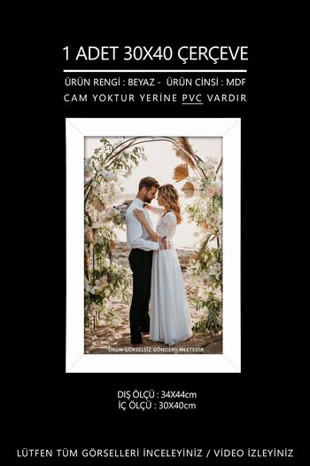 Bytwo 1 PCS 30X40 FRAME - A3 WHITE FRAME - MDF FRAME