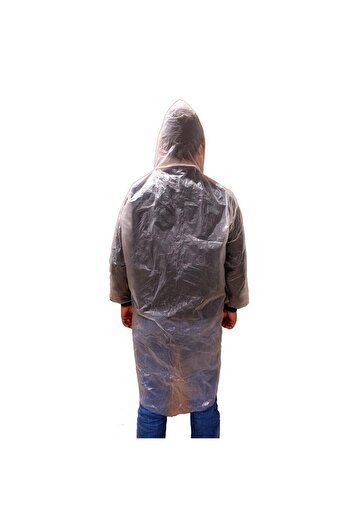 Master 507085 Transparent Disposable Nylon Raincoat with Snap Fasteners