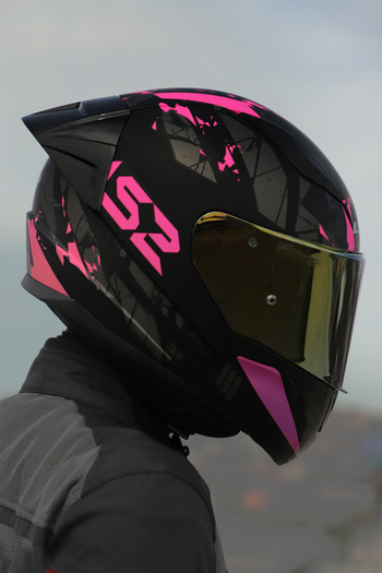 LS2 Rapıd 2 Race Palımnesıs Mat Siyah-pembe Kask