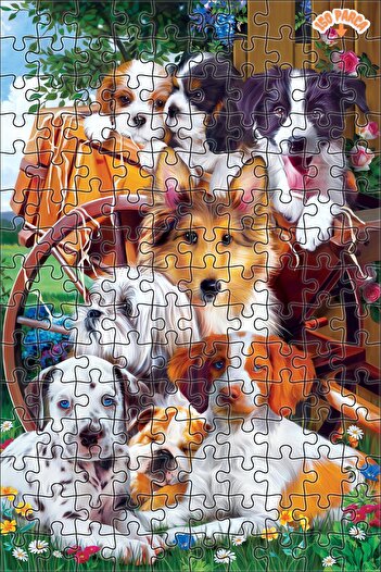 Teona Ahşap Tüylü Arkadaşlar Dekoratif Çift Katlı Çerçeveli Asılabilir Ahşap Puzzle 150 PARÇA 20X30
