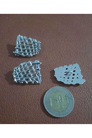 Beyna Silver Coated Straw Braid Model Metal Button - 2.5 cm, 1 Pack 4 Pieces