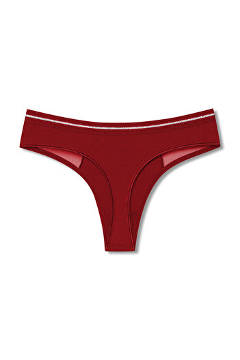 HNX Interlock Fabric Lace and Tulle Detailed Women's Thong