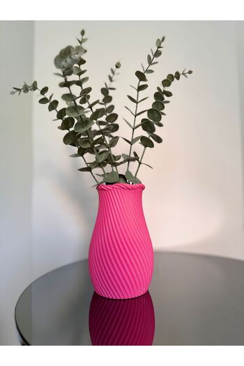 Limon 3D Desing Φωτεινό ροζ βάζο - Για σαλόνι, κουζίνα, τραπέζι και διακόσμηση