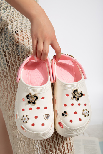 Slipcat Women's Eva Sandals - Comfortable Chain Detailed Slippers for Sea, Beach, Doctor, Nurse and Hospital
