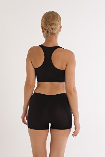 Argisa Patterned Badili Swim Bikini with Shorts Patterned Black 5524