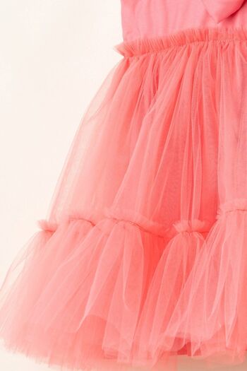 Banamio Fiona Baby Girl Strap Tulle Dress - Front Bow and Lining