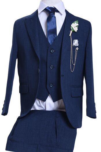 ceocuk Navy Blue Children's Suit with Vest