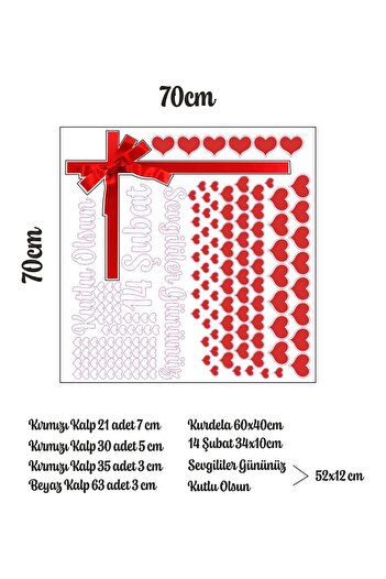 212shop 14 February Happy Valentine's Day Written Glass Showcase Decoration Sticker Set