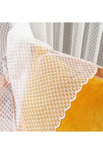 Evdepo Home Crown Honeycomb Pattern Sparse Pleat, Tulle Curtain Single Wing - Ecru