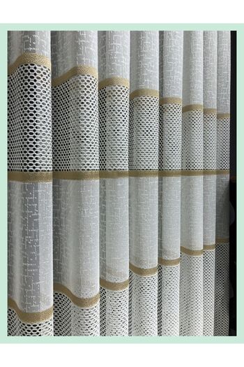 Evdepo Home Sconce Knitted Sparse Pleat, Tulle Curtain Single Wing - Ecru