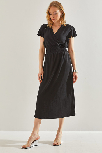 Bianco Lucci Rochie cu guler dublu - talie elastica, femei, 60221028