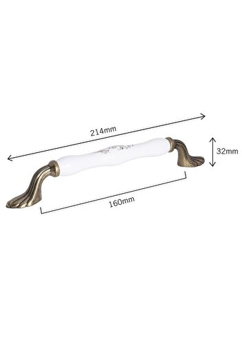 Porcellana Perla Porcelain Handle Cabinet Drawer Furniture Kitchen Child Handle Venus 16 cm - Stk0288