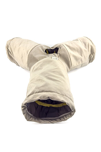 Dilekita Three-Way Foldable Velvet Cat Tunnel (Cream)