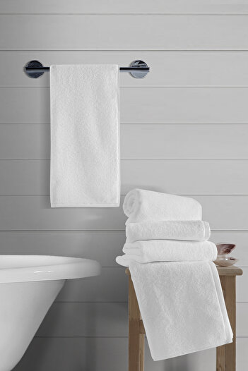 fabrikalite White 5-Piece 100% Cotton Towel Set - Soft and Durable Hand Face Models - Pearl Series