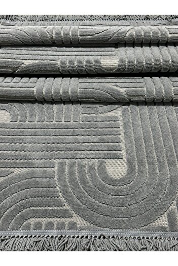 MBA DİZAYN 1090 ANTRASİT Yumuşak Dokulu Halı Kilim Salon Mutfak Koridor Kesme Yolluk Dokuma Halı