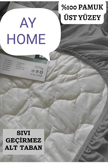 AYHOME Renkli  Sıvı Geçirmez Yatak Alezi Yatak Koruyucu Fitted Çift Kişilik Kapitoneli  Koyu Gri Renk  Alez