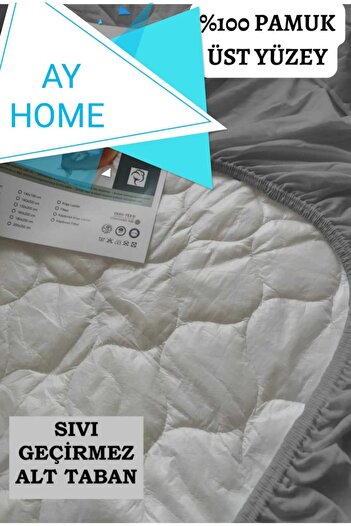 AYHOME Renkli  Sıvı Geçirmez Yatak Alezi Yatak Koruyucu Fitted Çift Kişilik Kapitoneli  Koyu Gri Renk  Alez