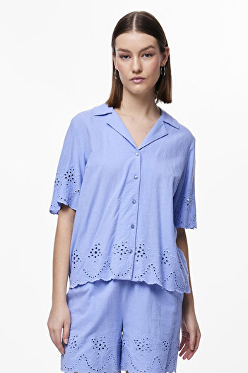 PIECES PCALMINA SS - Broderi T-Shirt