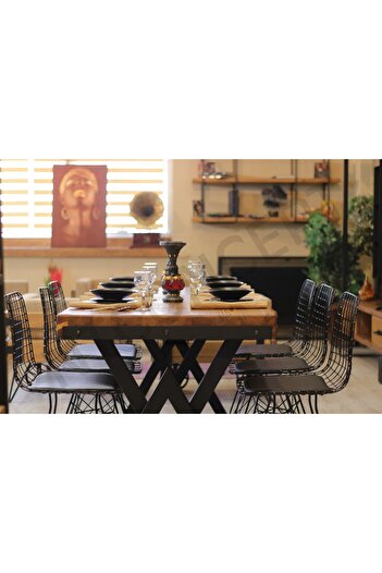 NT Concept Ntconcept Masif Ağaç Yemek Masası - 100cm-200cm Masa