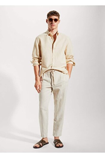 MANGO Man Regular Cut Linen Cotton Shirt