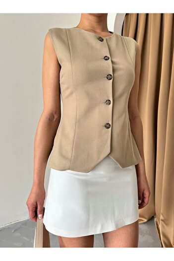 Laluvia Mink Waist Sitting Cotton Vest
