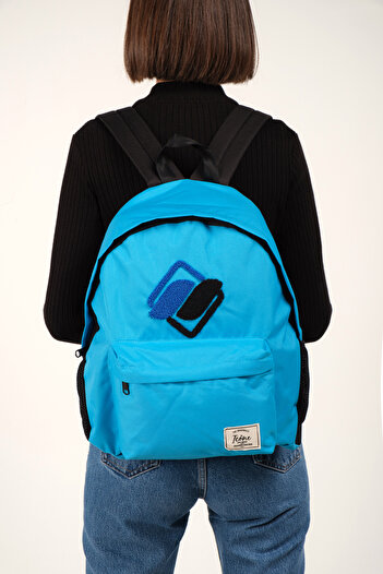 ICONE BAG Önü Nakışlı Laptop Bölmeli Unisex Sırt Okul Çantası Back to School