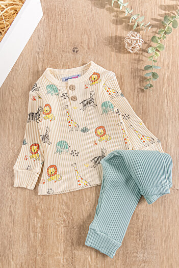 Babymod 2-Piece Baby Boy Set with Cute Animals Figures