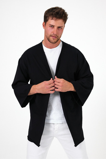 rammers Bohemian Black Oversize Kimono - 2 Thread Fabric