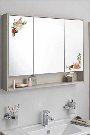 212shop Pastel Roses Decorative Living Room Bathroom Mirror Glass Wall Adornment Decor Sticker