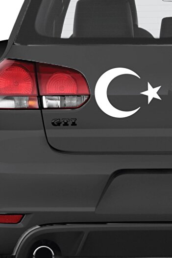 212shop Turkish Flag Sticker Pasting | Hood - Trunk - Glass | White