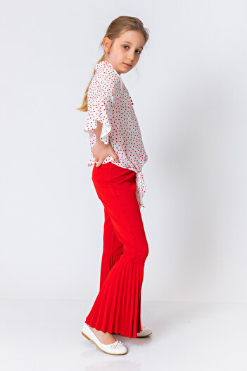 incity Girl's Polka Dot Lantern Sleeve Blouse