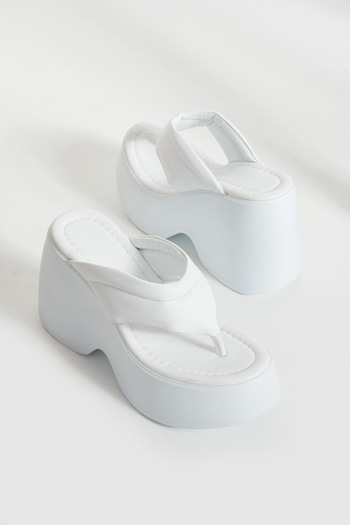 İnan Ayakkabı Sandale și papuci albi ortopedici pentru femei (talpă 9 cm) slim fit 1, Cumpărați mari