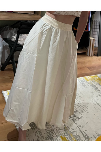 BUTİKBUSEBEKİN Long Linen Skirt