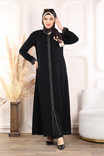 Tuğralı Διπλό σχέδιο με τσέπη Medina Silk Leopard Ferace
