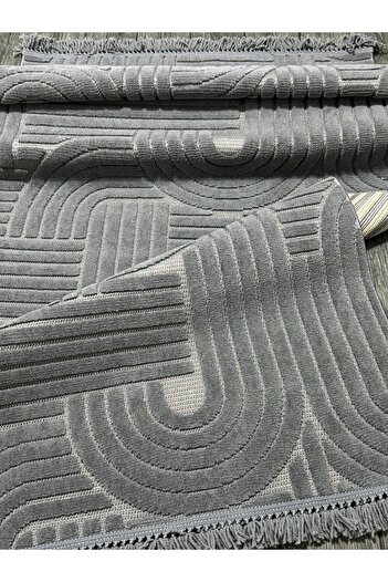 MBA DİZAYN 1090 ANTRASİT Yumuşak Dokulu Halı Kilim Salon Mutfak Koridor Kesme Yolluk Dokuma Halı