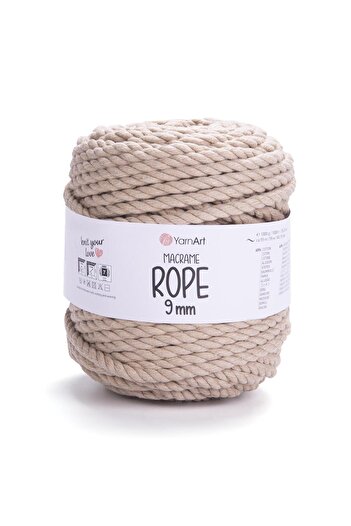 Yarnart MACRAME ROPE 9MM - ΜΑΚΡΑΜΕ ΧΕΙΡΟΠΟΙΗΤΟ ΣΧΟΙΝΙ ΜΠΕΖ-768