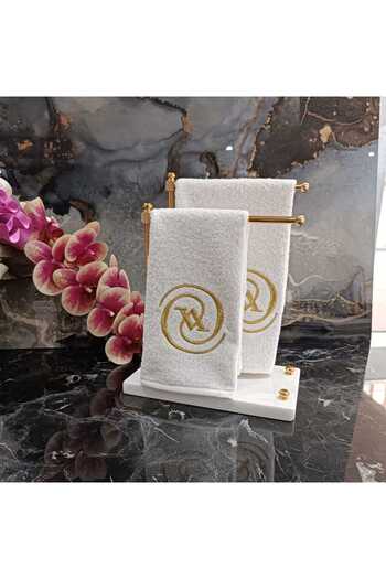 LASETU Gold Embroidery patterned kitchen towels 2 pcs