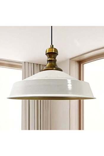 Bamyum Pendelleuchte Asletl-Knob, Metall, 41 cm, Weiß Lampe