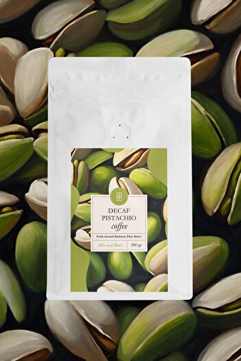 Mim and More Decaf Pistachio Coffee - Kafeinsiz Antep Fıstığı Aromalı Filtre Kahve, 200 gr