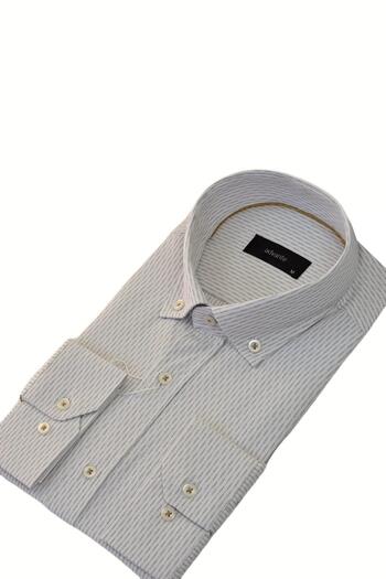 ADVANTE Men's Classic Long Sleeve Striped Shirt BGL-ST03510