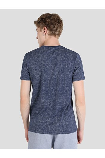 Colin's Ανδρικό μπλουζάκι Navy Blue Regular Fit Crew Neck με κοντό μανίκι - Cl 1058838