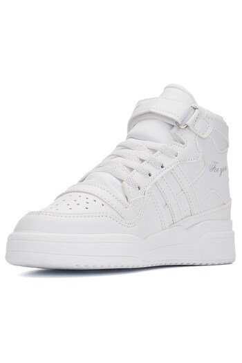 Nstil Unisex White Kids Sneakers - Lightweight Non-Slip Sole, Comfortable Basketball Sports Shoes 105