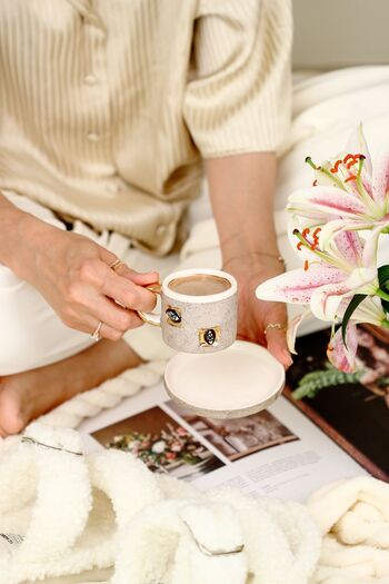 SİNEM YAMAN HOME Gold Eyes Handmade Ceramic Cup