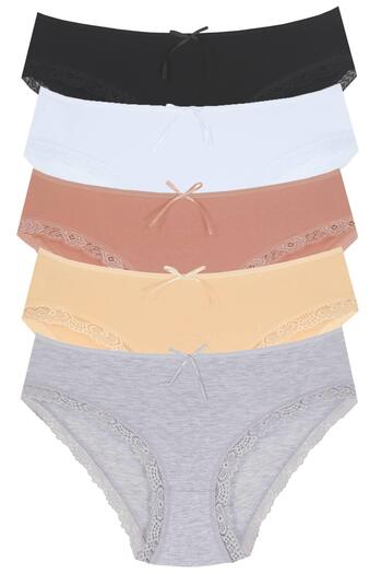 Newlilla Pachet de chiloți pentru femei 1009 Bato Leg Lace 5 piese 1009-v6
