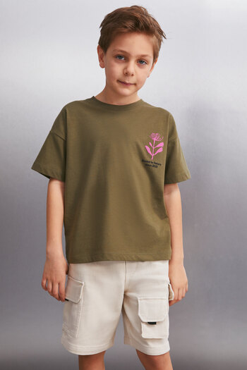 GRIMELANGE Vardon Khaki-T-Shirt für Herren – stilvoll und bequem