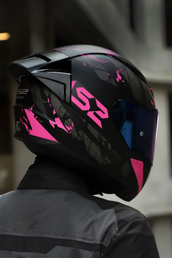 LS2 Rapıd 2 Race Palımnesıs Mat Siyah-Pembe Kask