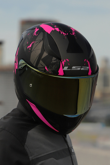 LS2 Rapıd 2 Race Palımnesıs Mat Siyah-pembe Kask