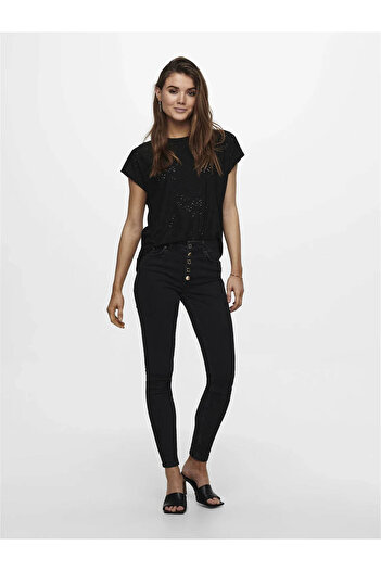 ONLY Μαύρη γυναικεία μπλούζα - 15231005 Only Onlsmilla S/S Top Jrs Noos