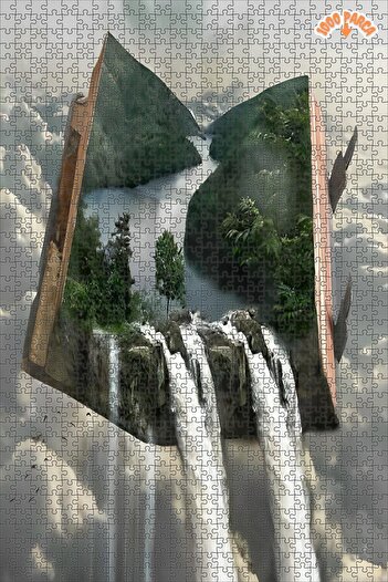 Teona Ahşap Tokalı Fantazi Kitabı Dekoratif Çift Katlı Çerçeveli Asılabilir Ahşap Puzzle 1000 PARÇA 50X70