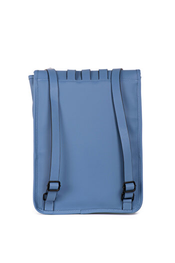 ICONE BAG Icone Mat Suni Deri Kanca Kapamalı Sırt Çantası Mavi